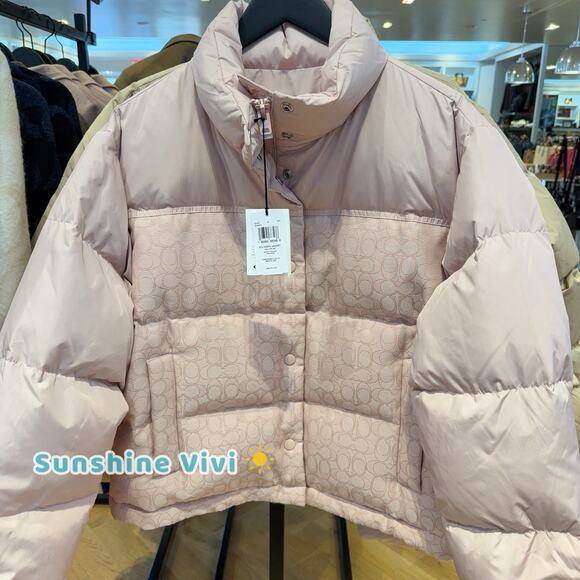 NWT Coach Women's Signature Down Jacket Quartz CCA31 Medium - Picture 1 of 10